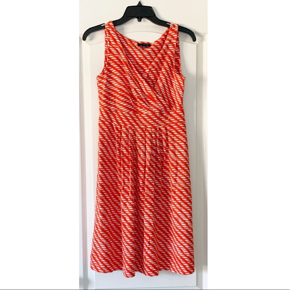 Lands End red and white rope pattern dress size XS